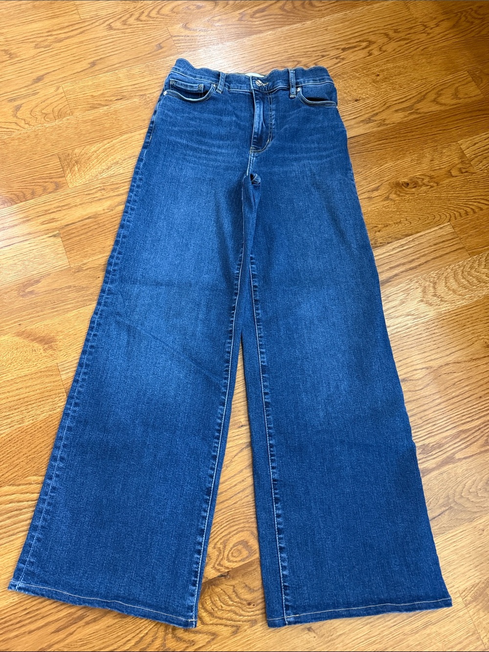 FRAME Le Slim Palazzo Jeans 28 Femma High Rise Wide Leg Stretch Denim